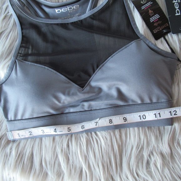 Bebe Intimates Sleepwear Bebe Gray Meshsweetheart Sports Bra S Poshmark